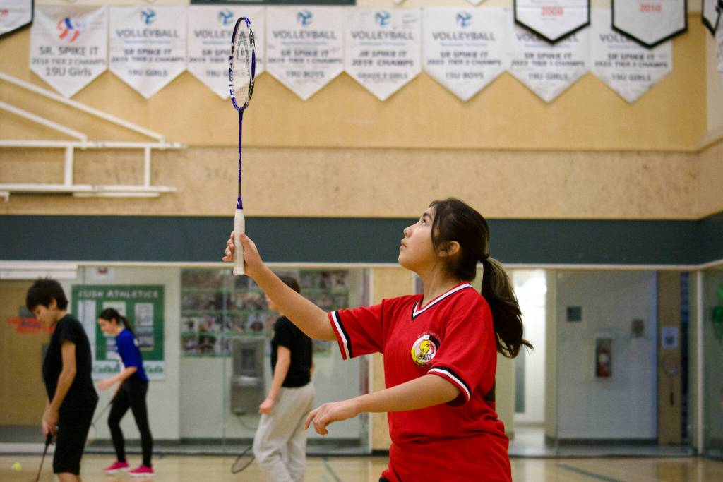 Mika Kotchilea concentrates on playing a forehand shot. Photo courtesy of Mairin Campbell